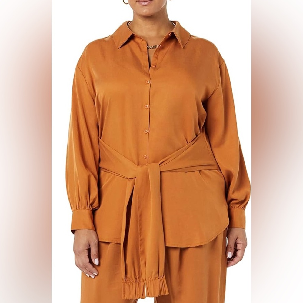TEREA Women's Selah Tie Front Blouse adobe
